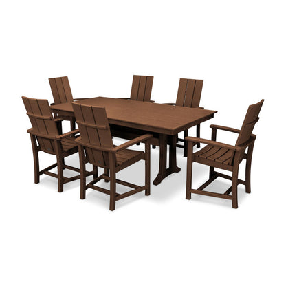 Modern Adirondack 7-Piece Farmhouse Dining Set with Trestle Legs