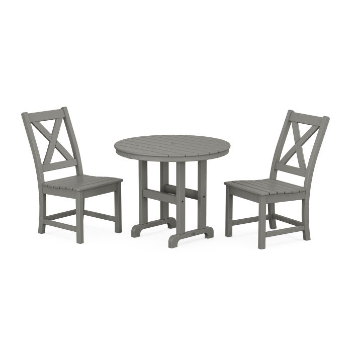 Braxton Side Chair 3-Piece Round Dining Set