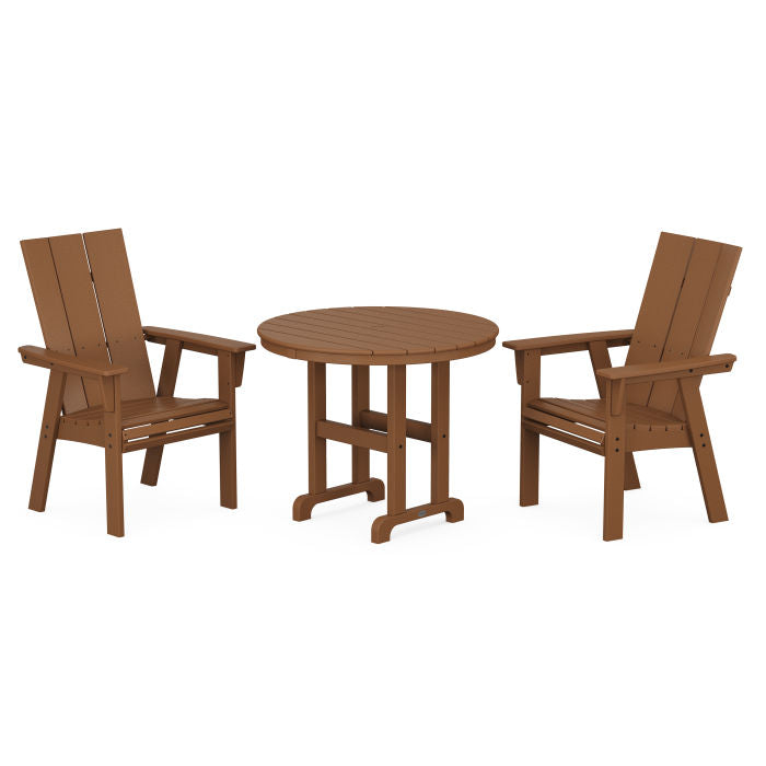 Modern Adirondack 3-Piece Round Dining Set