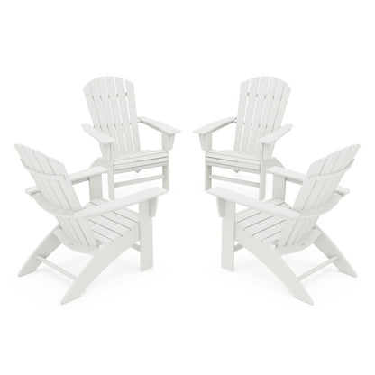 4-Piece Nautical Curveback Adirondack Chair Conversation Set in Vintage Finish