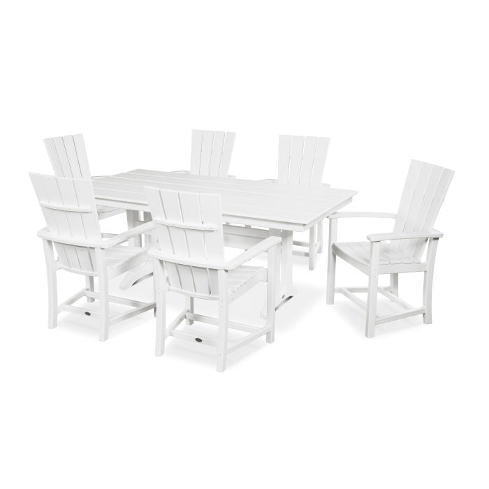 Quattro 7-Piece Farmhouse Trestle Dining Set