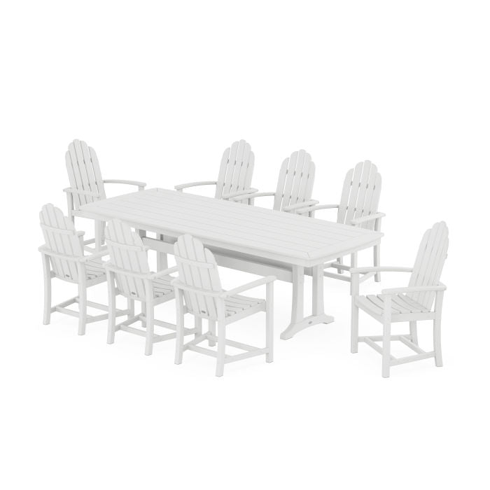 Classic Adirondack 9-Piece Dining Set with Trestle Legs