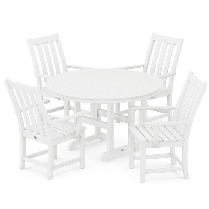Vineyard 5-Piece Round Farmhouse Dining Set