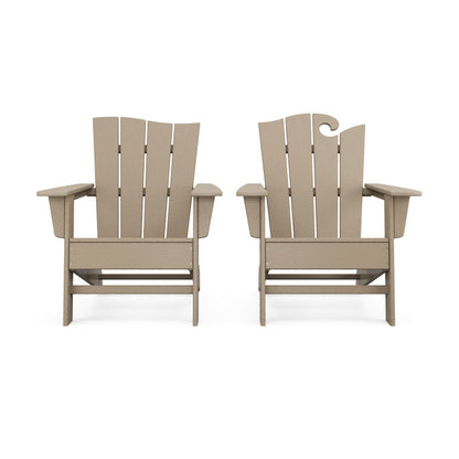 Wave 2-Piece Adirondack Set with The Wave Chair Left in Vintage Finish