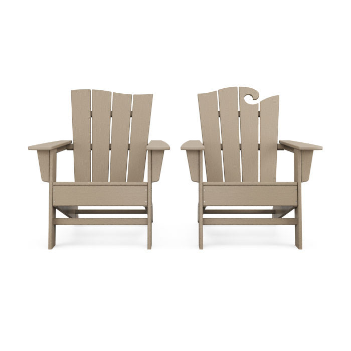 Wave 2-Piece Adirondack Set with The Wave Chair Left in Vintage Finish