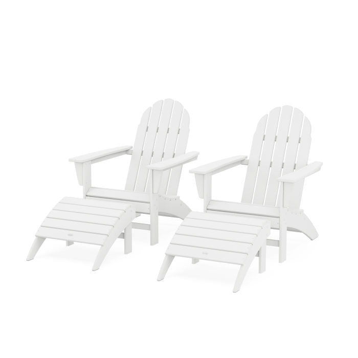 Vineyard Adirondack Chair 4-Piece Set with Ottomans