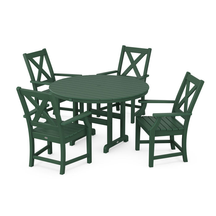 Braxton 5-Piece Round Farmhouse Dining Set