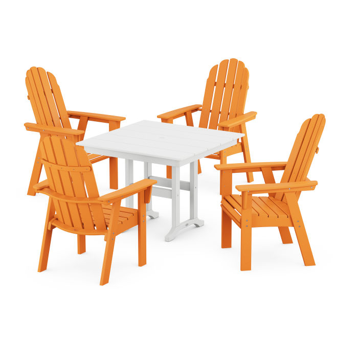 Vineyard Curveback Adirondack 5-Piece Farmhouse Dining Set