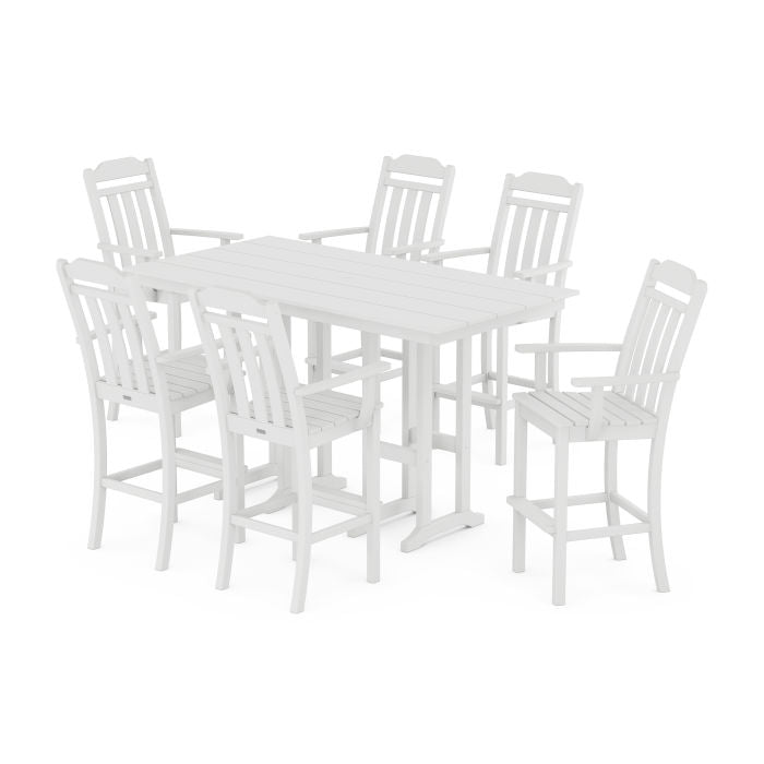 Country Living Arm Chair 7-Piece Farmhouse Bar Set