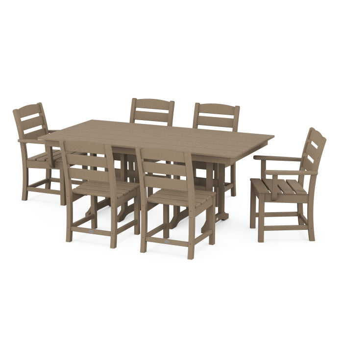 Lakeside 7-Piece Farmhouse Dining Set in Vintage Finish