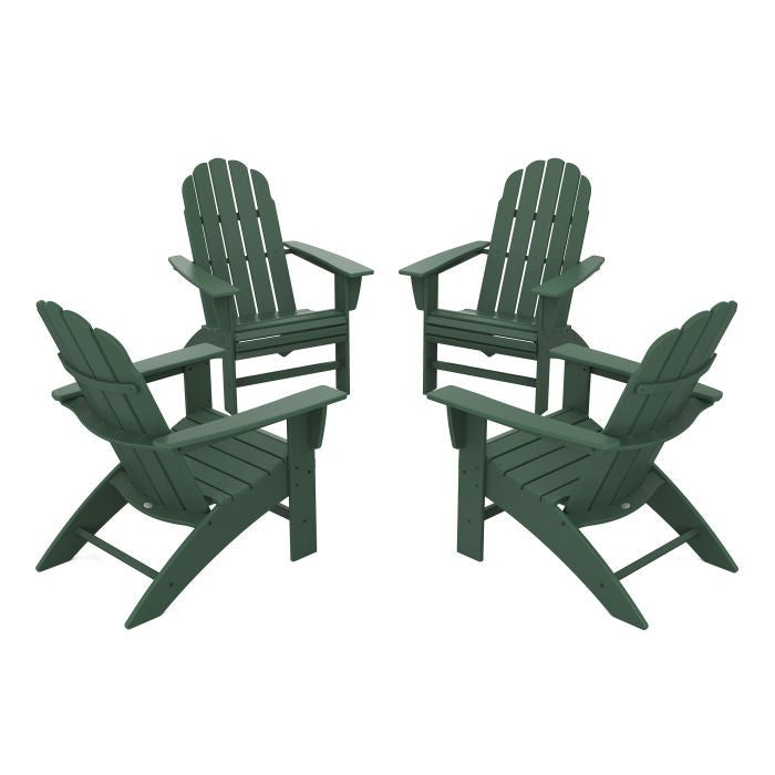 4-Piece Vineyard Curveback Adirondack Chair Conversation Set