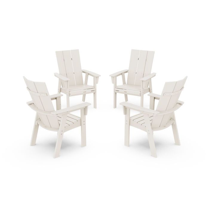 Modern 4-Piece Curveback Upright Adirondack Conversation Set