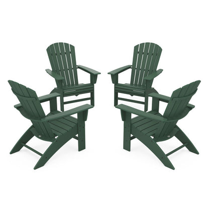 4-Piece Nautical Curveback Adirondack Chair Conversation Set