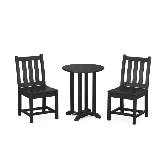 Traditional Garden Side Chair 3-Piece Round Dining Set