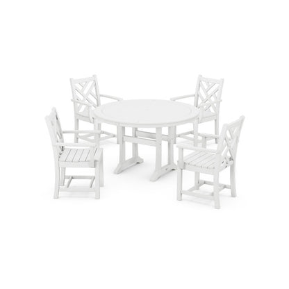 Chippendale 5-Piece Nautical Trestle Dining Arm Chair Set