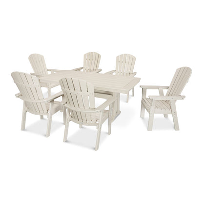 Nautical Curveback Adirondack 7-Piece Dining Set with Trestle Legs