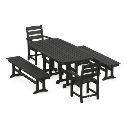 Lakeside 5-Piece Dining Set with Benches