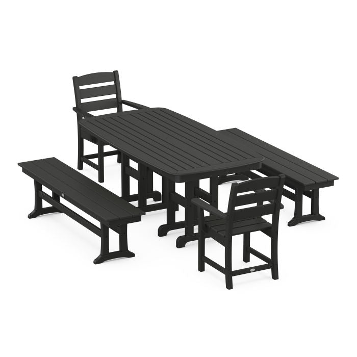 Lakeside 5-Piece Dining Set with Benches