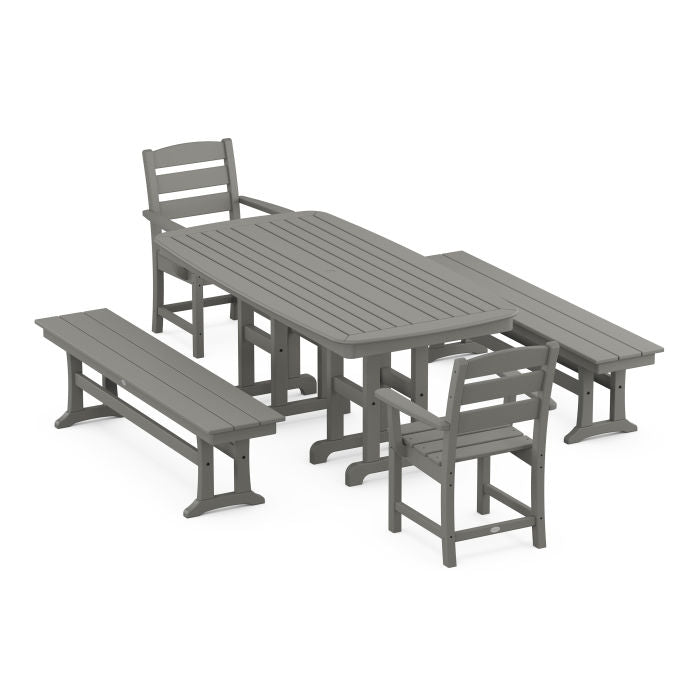 Lakeside 5-Piece Dining Set with Benches