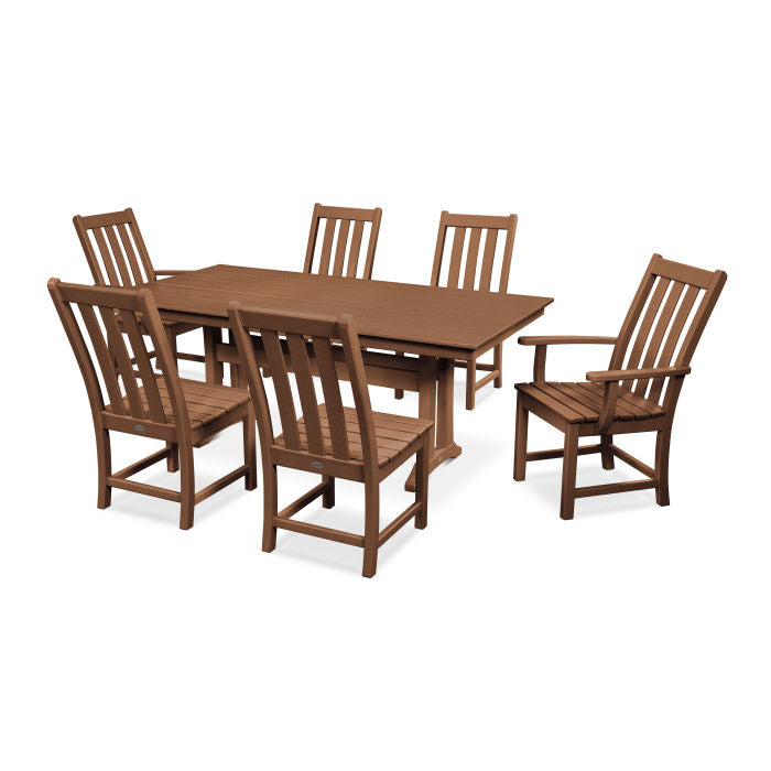Vineyard 7-Piece Farmhouse Dining Set with Trestle Legs