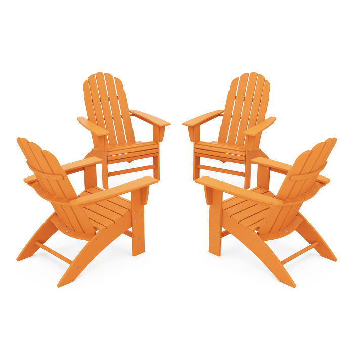 4-Piece Vineyard Curveback Adirondack Chair Conversation Set