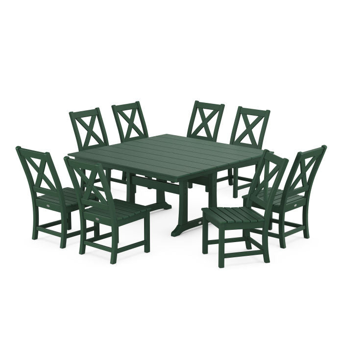 Braxton Side Chair 9-Piece Farmhouse Dining Set