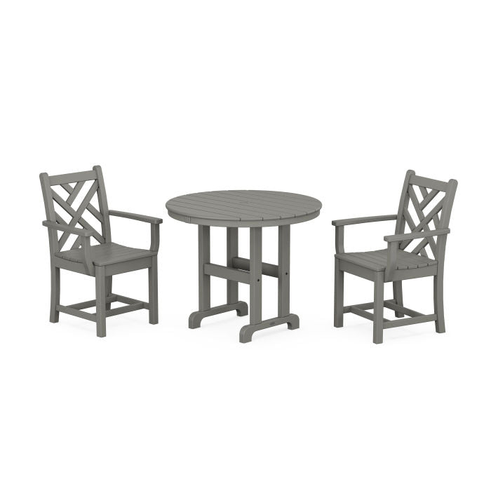 Chippendale 3-Piece Round Dining Set