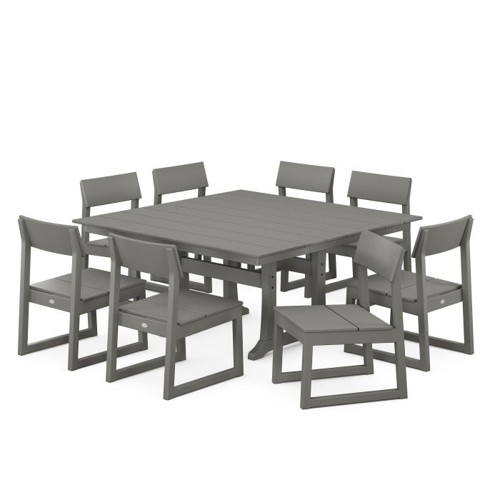 EDGE 9-Piece Farmhouse Trestle Dining Set