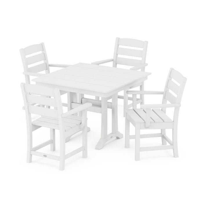 Lakeside 5-Piece Farmhouse Trestle Arm Chair Dining Set