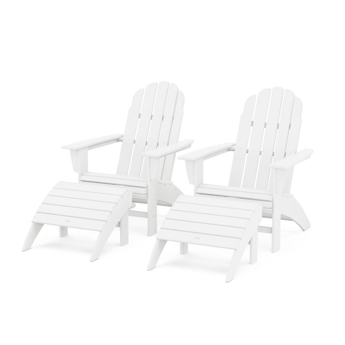 Vineyard Curveback Adirondack Chair 4-Piece Set with Ottomans