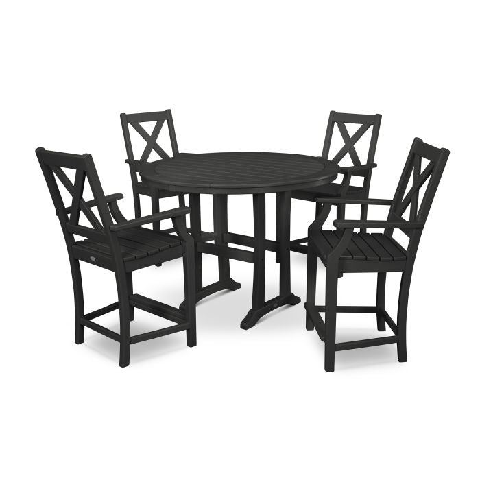 Braxton 5-Piece Nautical Trestle Arm Chair Counter Set