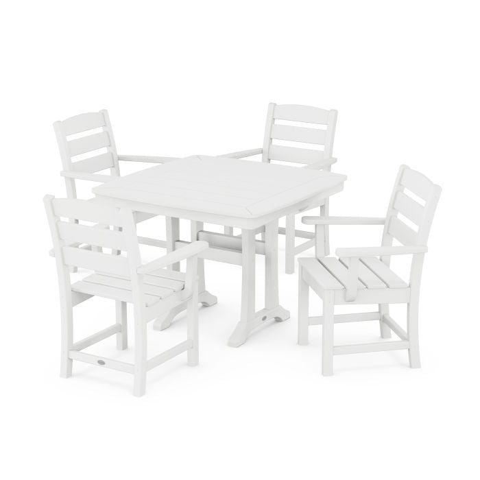 Lakeside 5-Piece Dining Set with Trestle Legs