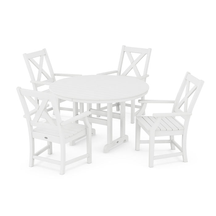 Braxton 5-Piece Round Farmhouse Dining Set