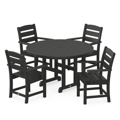Lakeside 5-Piece Round Farmhouse Arm Chair Dining Set