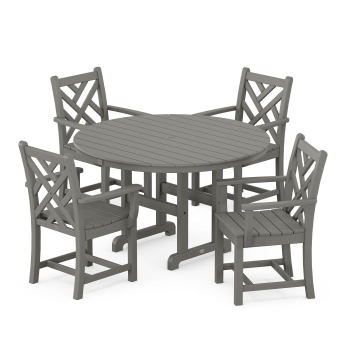 Chippendale 5-Piece Round Farmhouse Dining Set
