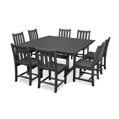 Traditional Garden 9-Piece Farmhouse Trestle Dining Set