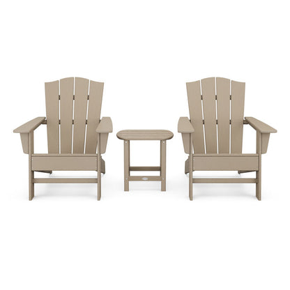 Wave 3-Piece Adirondack Chair Set with The Crest Chairs in Vintage Finish