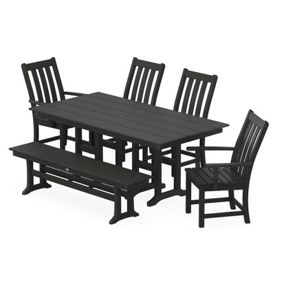 Vineyard 6-Piece Farmhouse Dining Set with Bench
