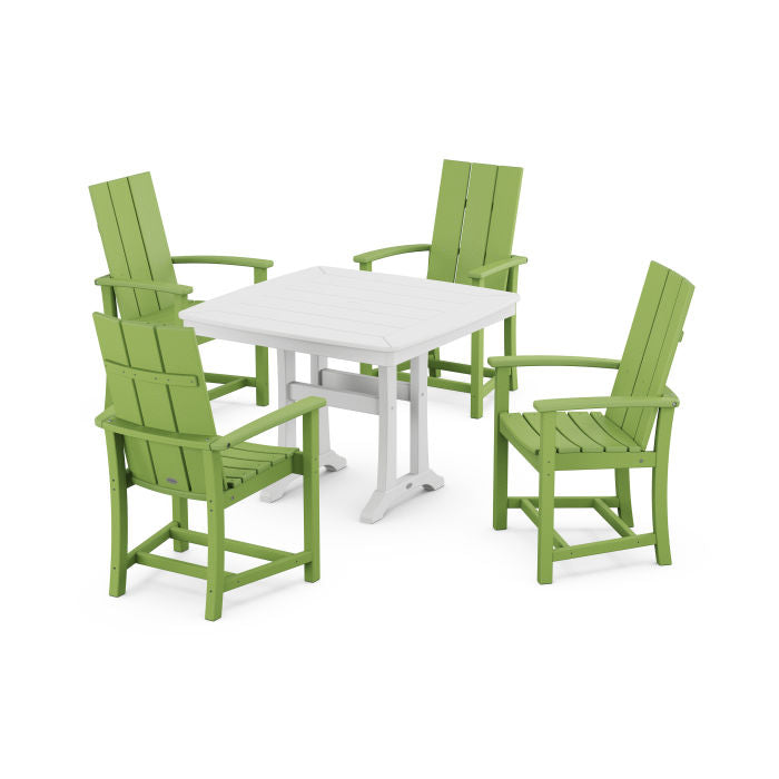 Modern Adirondack 5-Piece Dining Set with Trestle Legs