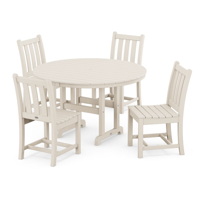 Traditional Garden Side Chair 5-Piece Round Farmhouse Dining Set