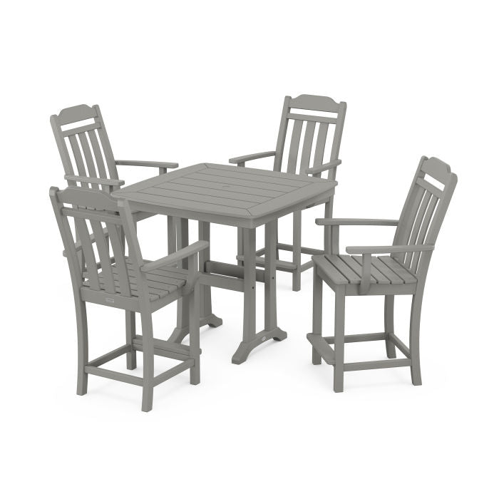 Country Living 5-Piece Counter Set with Trestle Legs