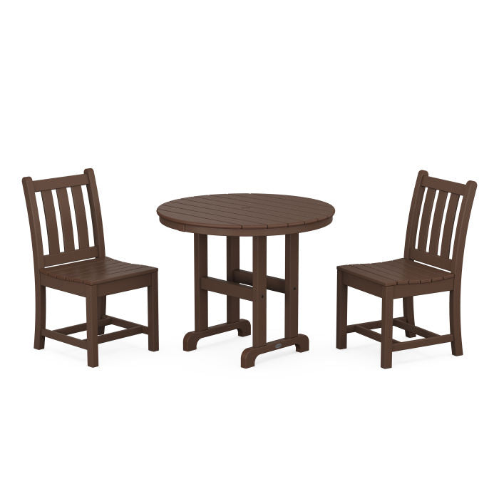 Traditional Garden Side Chair 3-Piece Round Dining Set