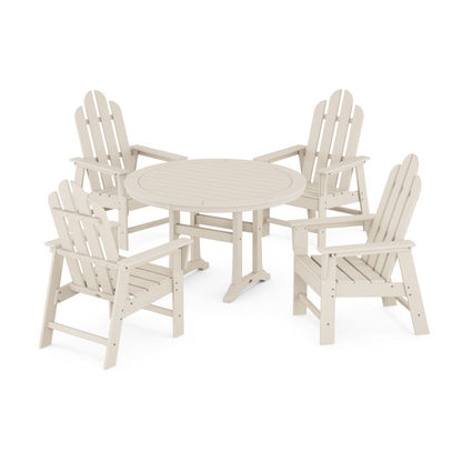 Long Island 5-Piece Round Dining Set with Trestle Legs
