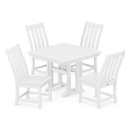 Vineyard 5-Piece Farmhouse Trestle Side Chair Dining Set