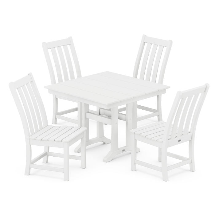 Vineyard 5-Piece Farmhouse Trestle Side Chair Dining Set
