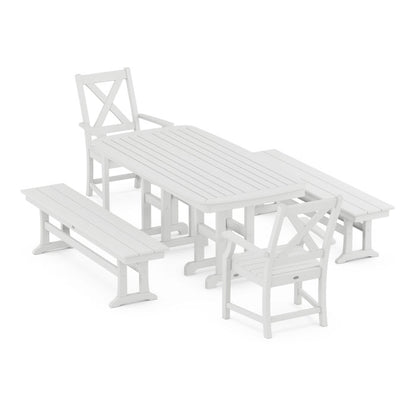 Braxton 5-Piece Dining Set with Benches