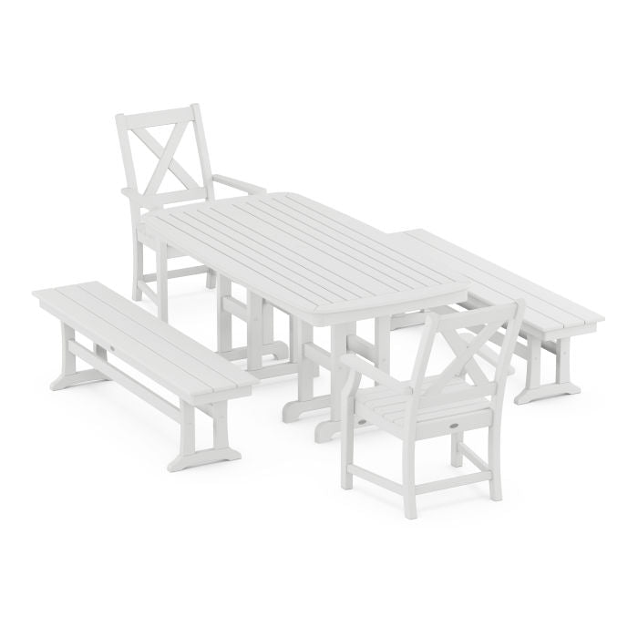 Braxton 5-Piece Dining Set with Benches