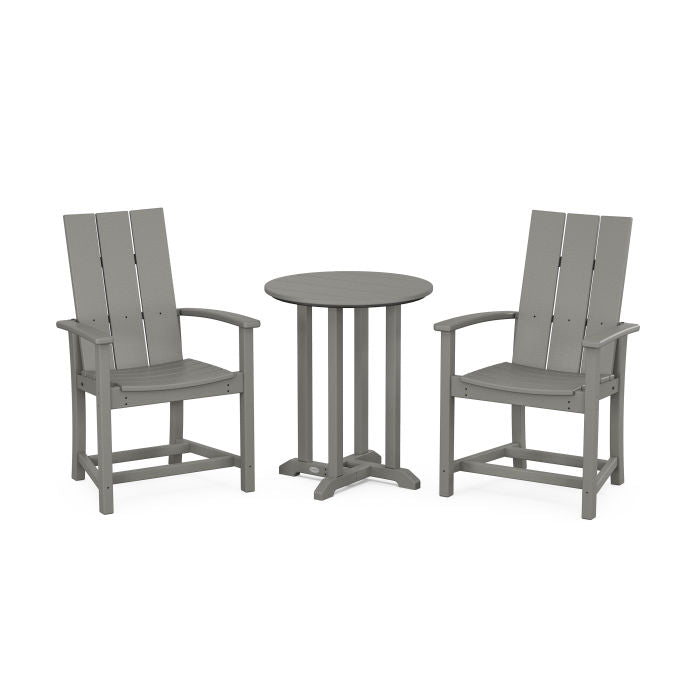 Modern Adirondack 3-Piece Round Farmhouse Dining Set