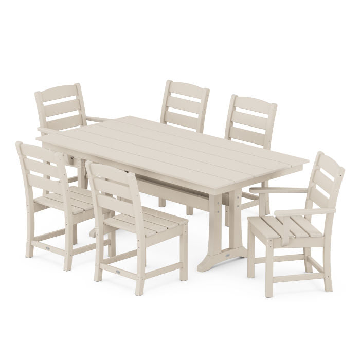 Lakeside 7-Piece Farmhouse Trestle Dining Set