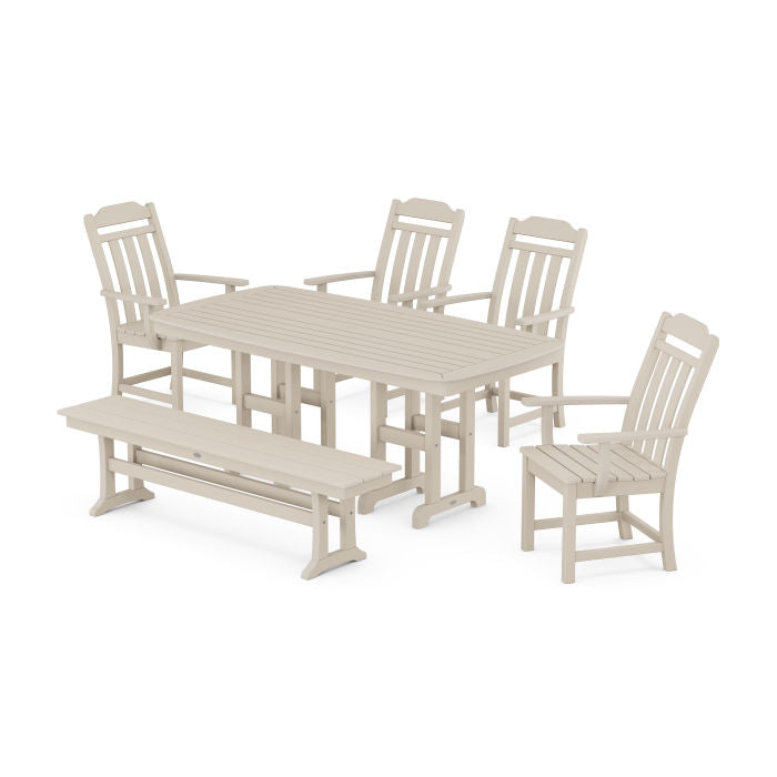 Country Living 6-Piece Dining Set with Bench